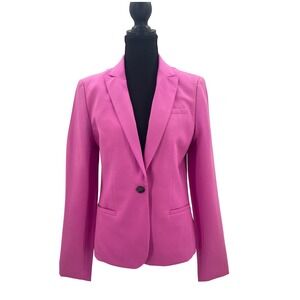 Banana Republic Classic Blazer Pink One Button Lapel Collar Womens Size 6 Spring